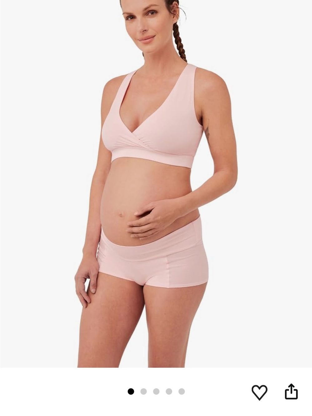 Pact Light Pink Maternity Nursing Bralette Bundle (2 bras) one tan, one pink